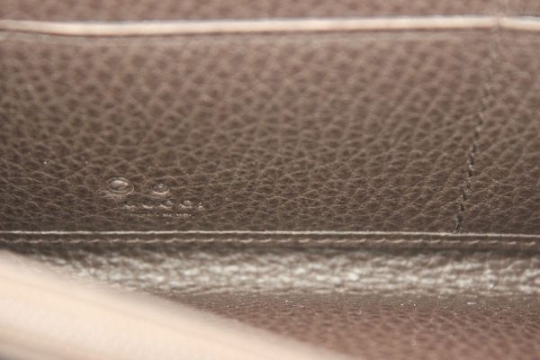 Gucci Dark Brown Pebbled Leather Zip Around Wallet #12
