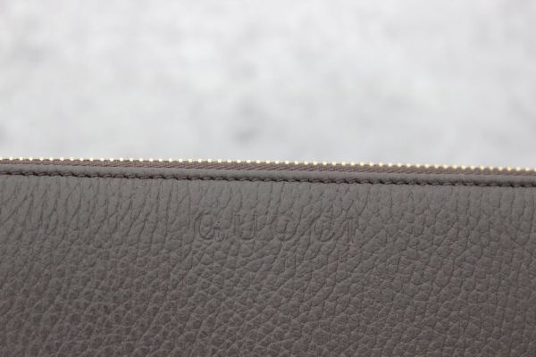 Gucci Dark Brown Pebbled Leather Zip Around Wallet at Jill's Consignment