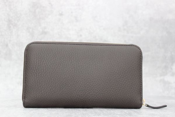 Gucci Dark Brown Pebbled Leather Zip Around Wallet #3