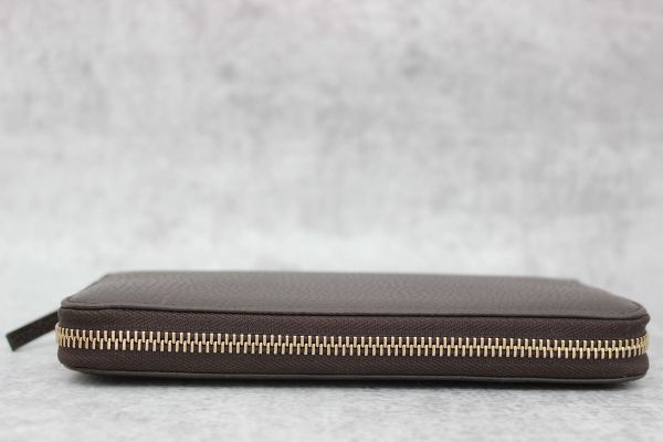Gucci Dark Brown Pebbled Leather Zip Around Wallet #4
