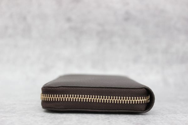 Gucci Dark Brown Pebbled Leather Zip Around Wallet #6