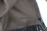 Hermes Black Ebony Double Face Cashmere Blanket 59" x 79"