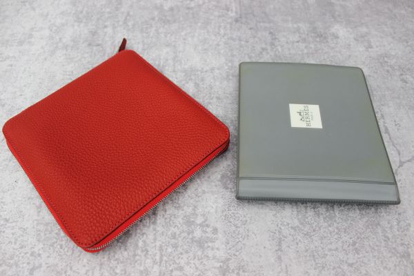 Hermes Rouge Red Togo Leather CD Case #6