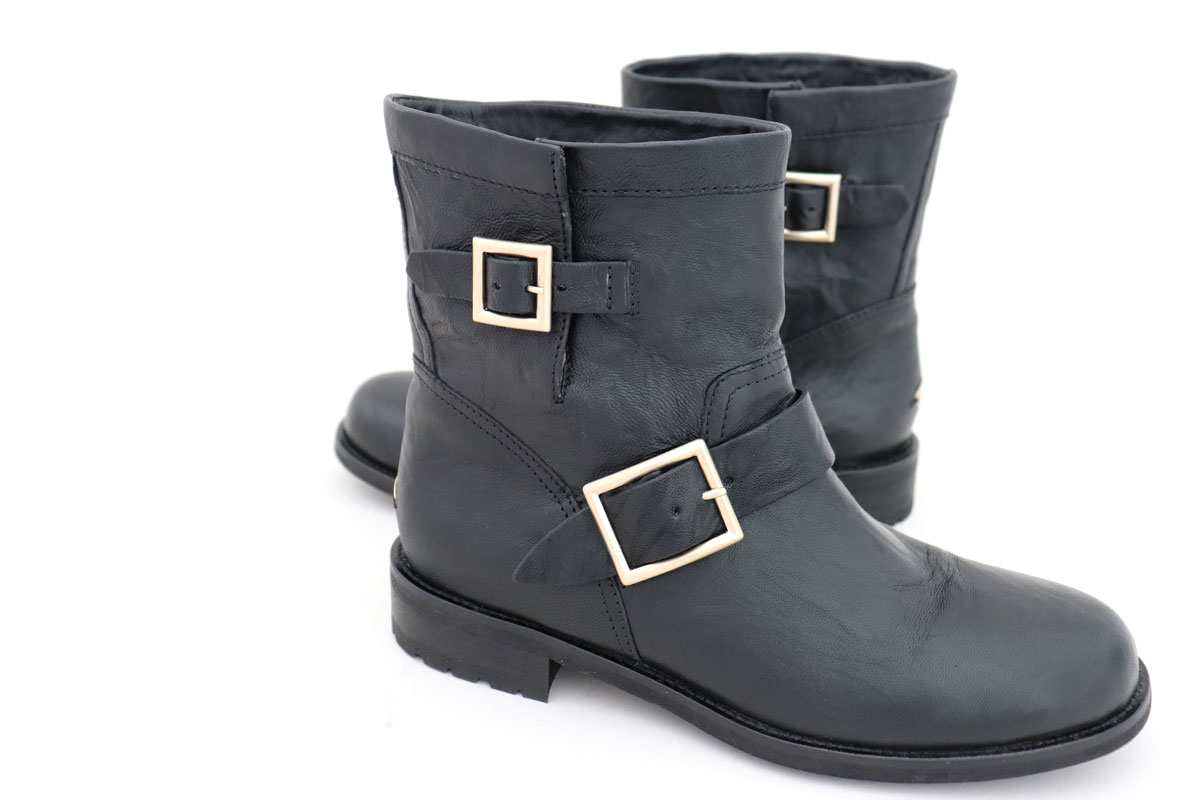 Jimmy Choo YOUTH Black Leather Biker Boot at Jill's Consignment