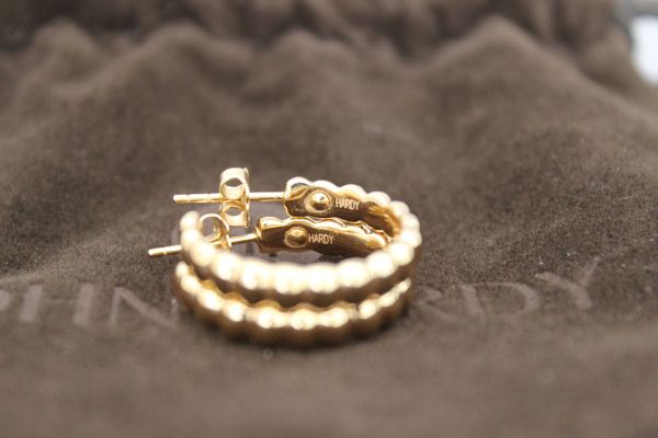 John Hardy 18K Gold Bedeg Small Hoop Earrings #8