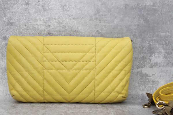 Lanvin Happy Quilted Leather Crossbody Clutch Yellow #5