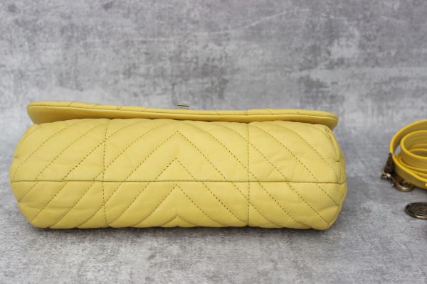 Lanvin Happy Quilted Leather Crossbody Clutch Yellow #6