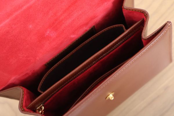 Launer London Tan Leather Traviata Handbag #12