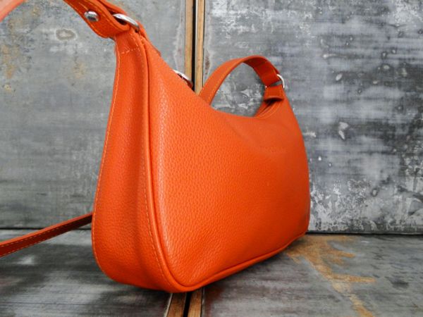 Longchamp Adjustable Strap Shoulder Bag Fox Orange Leather #2