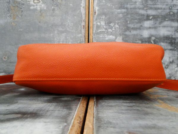 Longchamp Adjustable Strap Shoulder Bag Fox Orange Leather #4