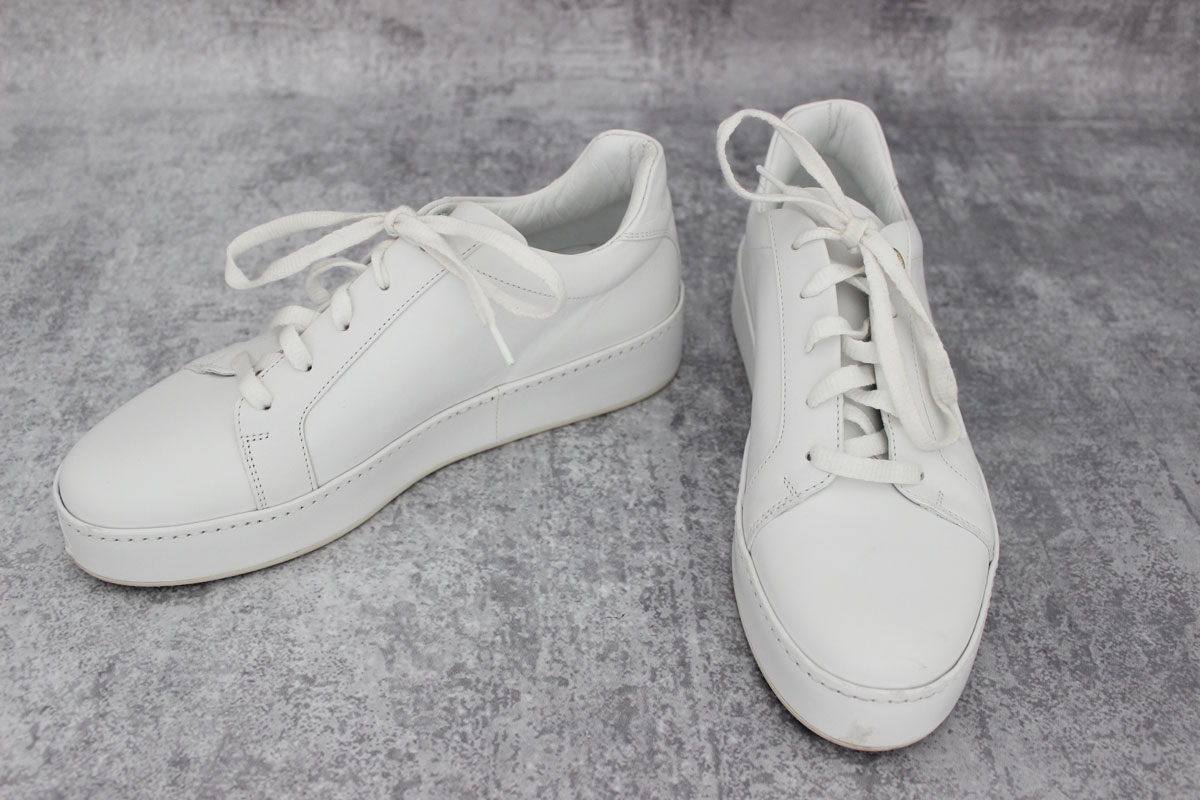 Loro Piana White Nuages Leather Sneakers 8