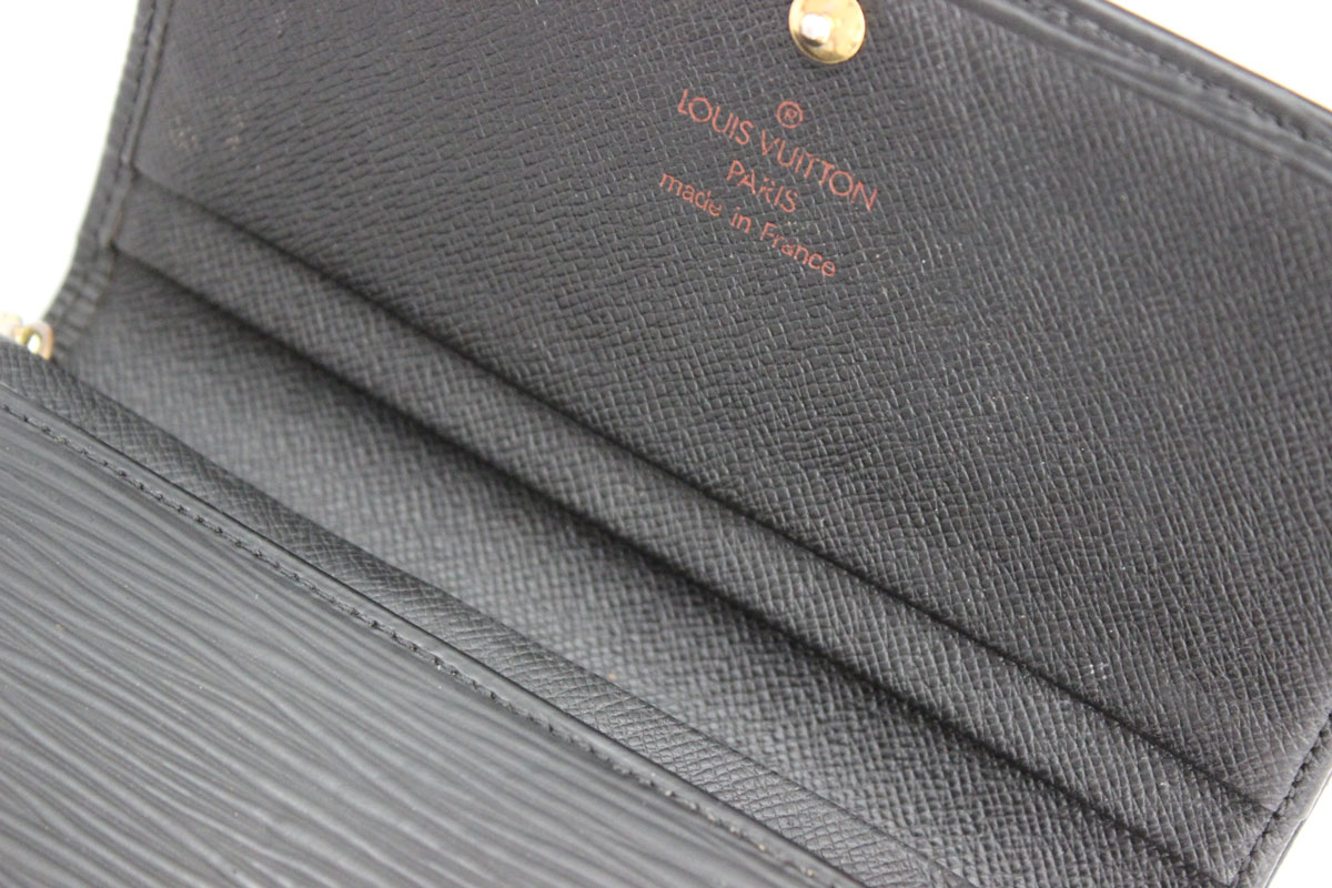 Louis Vuitton Black Epi Leather Porte Monnaie Billets Tresor Wallet