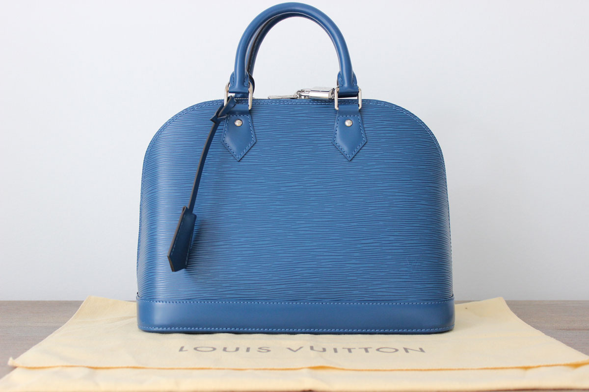 Louis Vuitton Epi Leather Alma PM Cyan Blue at Jill&#39;s Consignment