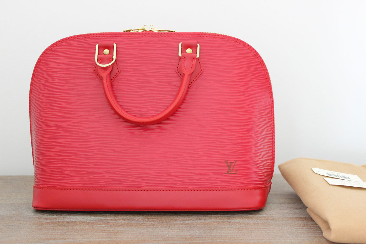 Louis Vuitton Red Epi Leather Alma at Jill&#39;s Consignment