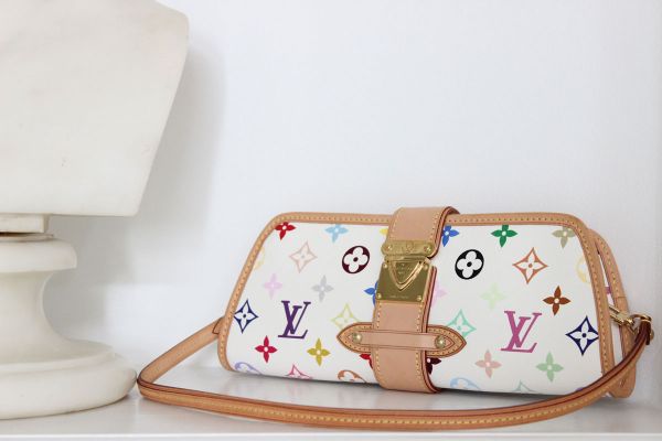 Louis Vuitton White Multicolor Shirley Clutch at Jill&#39;s Consignment