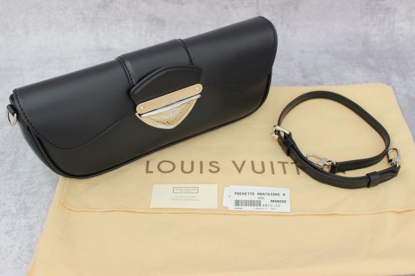 Louis Vuitton Black Epi Leather Pochette Montaigne