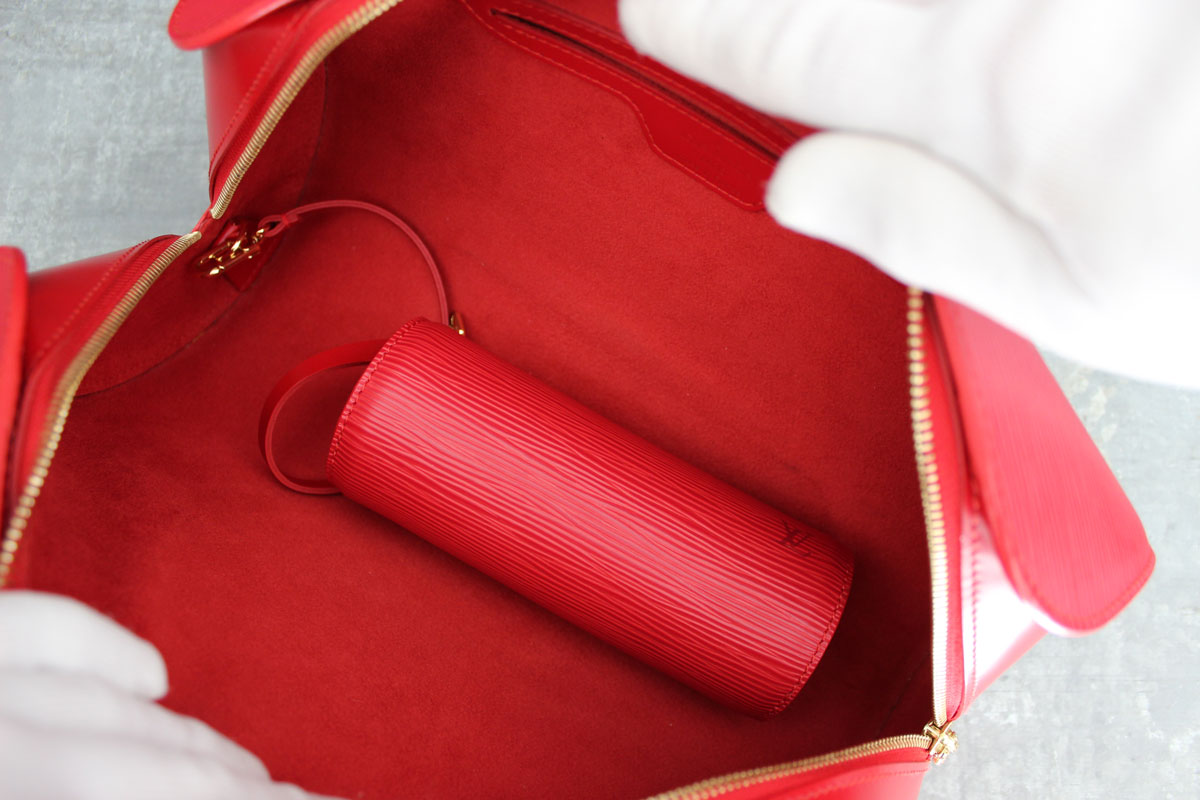 Louis Vuitton Red Epi Leather Salvanga Crossbody Bag at Jill's Consignment