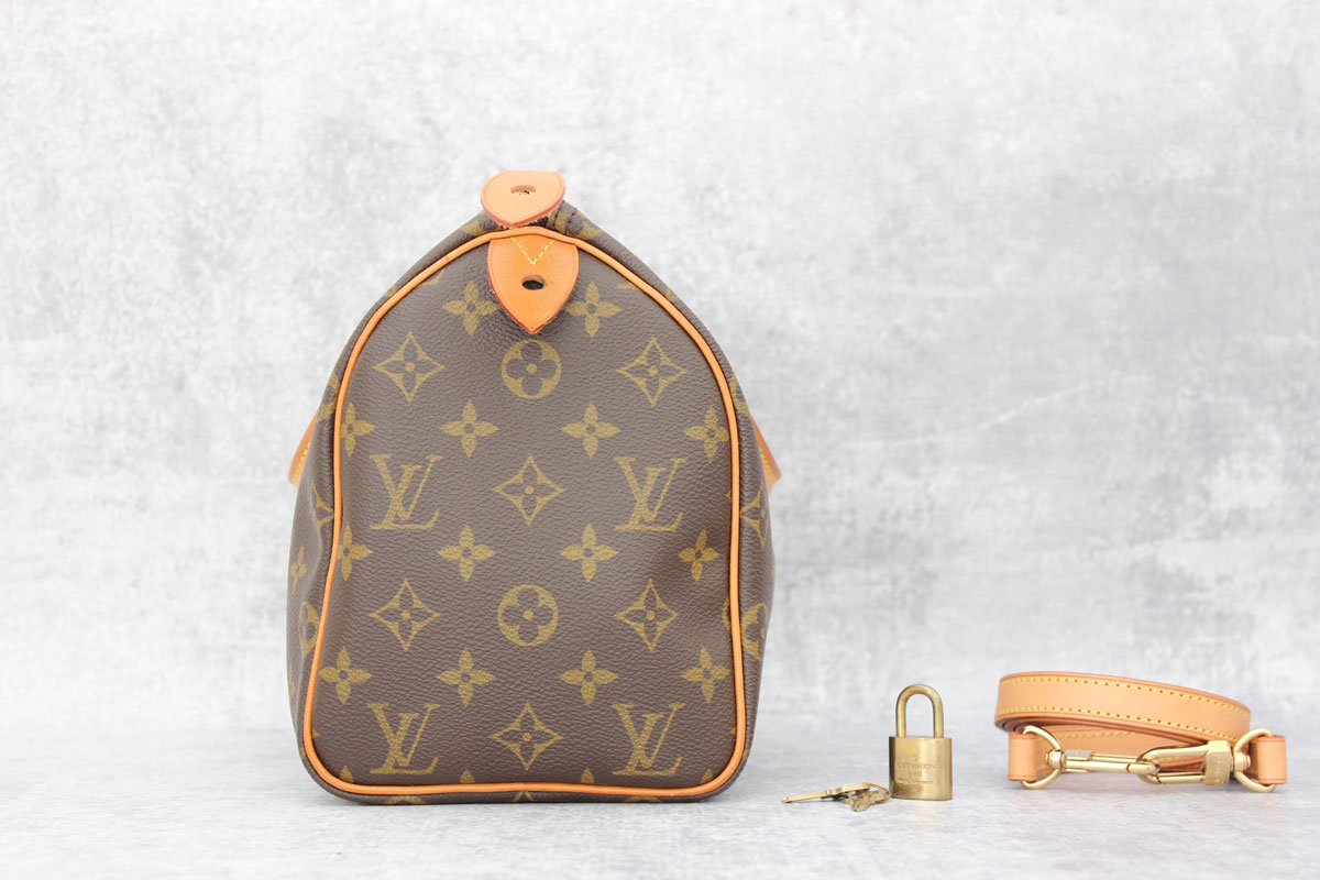 Louis Vuitton Monogram Speedy 25 with Strap at Jill&#39;s Consignment