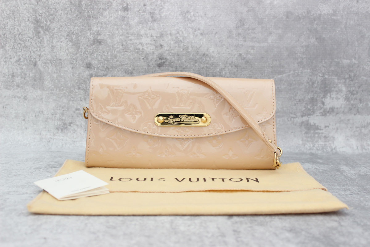 Louis Vuitton Rose Florentine Monogram Vernis Sunset Blvd Clutch