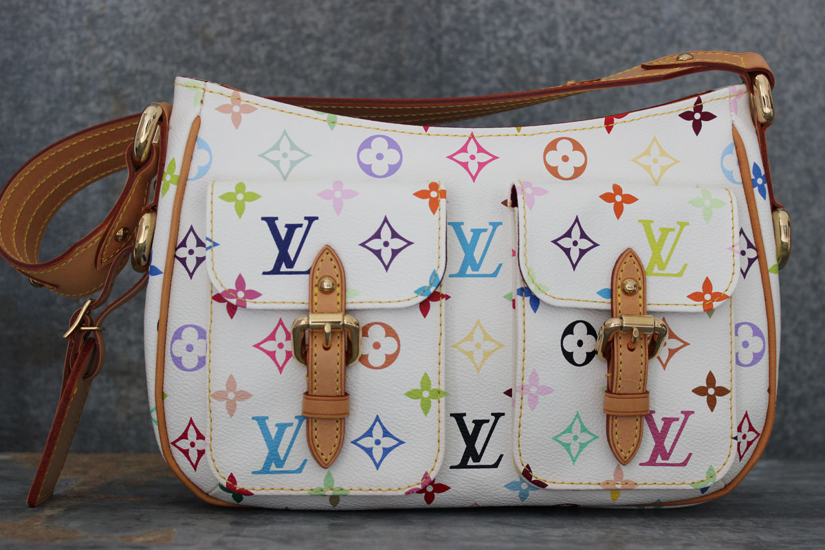 Louis Vuitton, Bags, Auth Louis Vuitton Monogram Multicolor Lodge Pm  Shoulder Bag M4053 White F0399