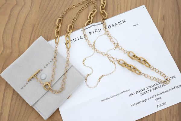 Monica Rich Kosann Octagon Link Toggle Necklace