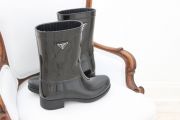 Prada Black Pull On Rain Boots