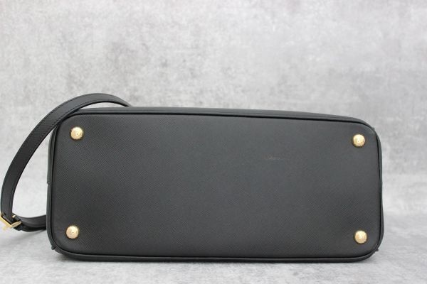 Prada Saffiano Leather Double Zip Tote Black #11