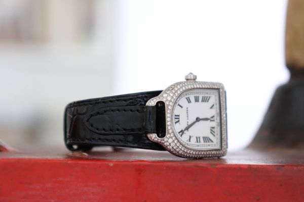 Ralph Lauren Stirrup Small 18KT White Gold Pave Diamond Watch #3