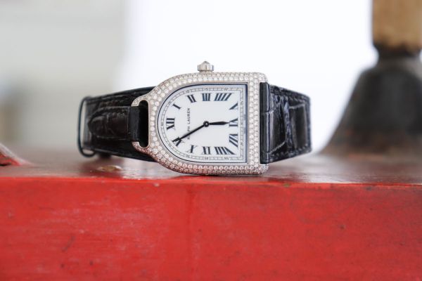 Ralph Lauren Stirrup Small 18KT White Gold Pave Diamond Watch