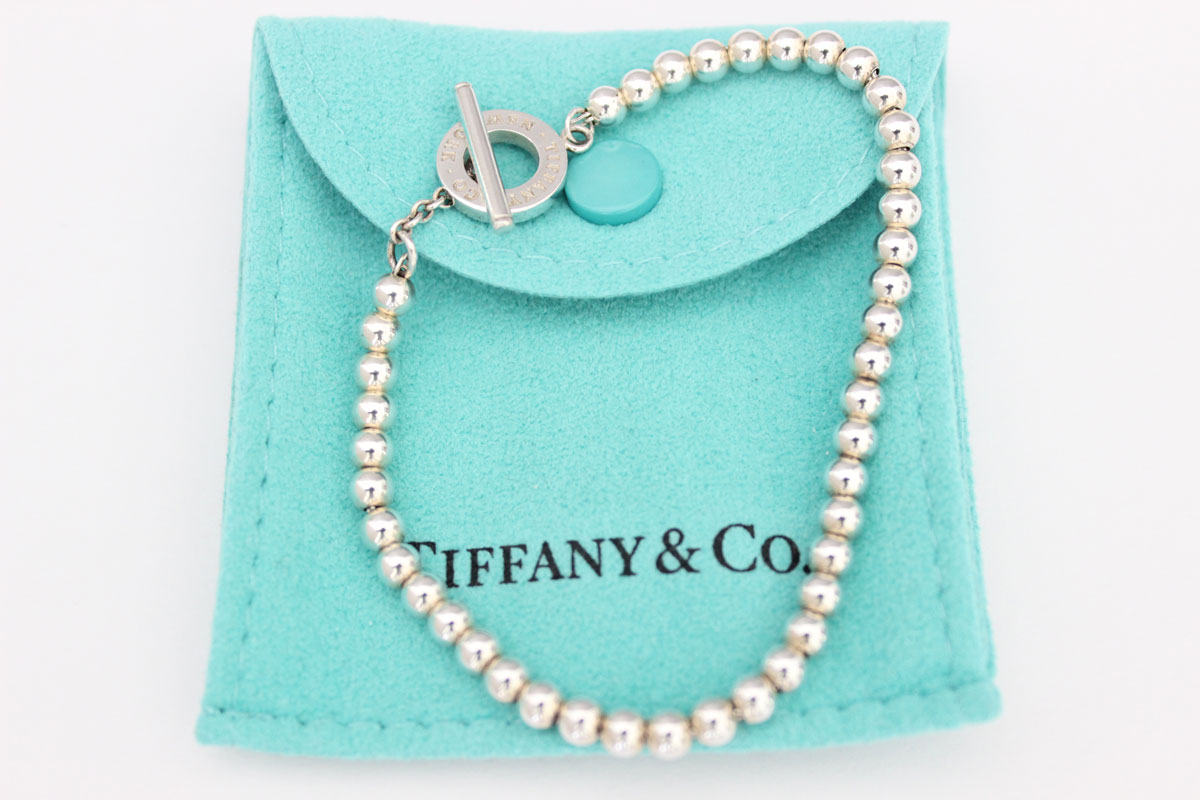 Tiffany sterling silver bead toggle 