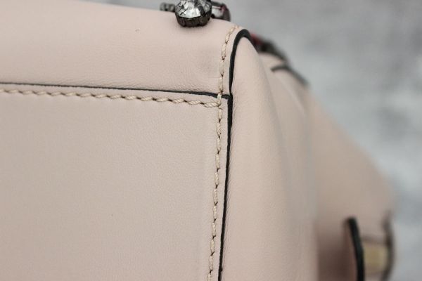 Valentino Blush Leather Crystal Embellished Tote Bag #13