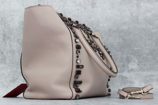 Valentino Blush Leather Crystal Embellished Tote Bag #2