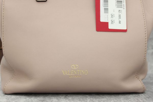 Valentino Blush Leather Crystal Embellished Tote Bag #4