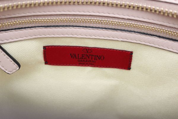 Valentino Blush Leather Crystal Embellished Tote Bag #7