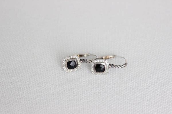 David Yurman Albion Black Onyx & Diamond Earrings